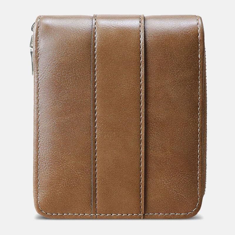 Portefeuille Porte-cartes À Plusieurs Fentes En Cuir Ciré Rétro Classique En Faux Cuir Pour Hommes