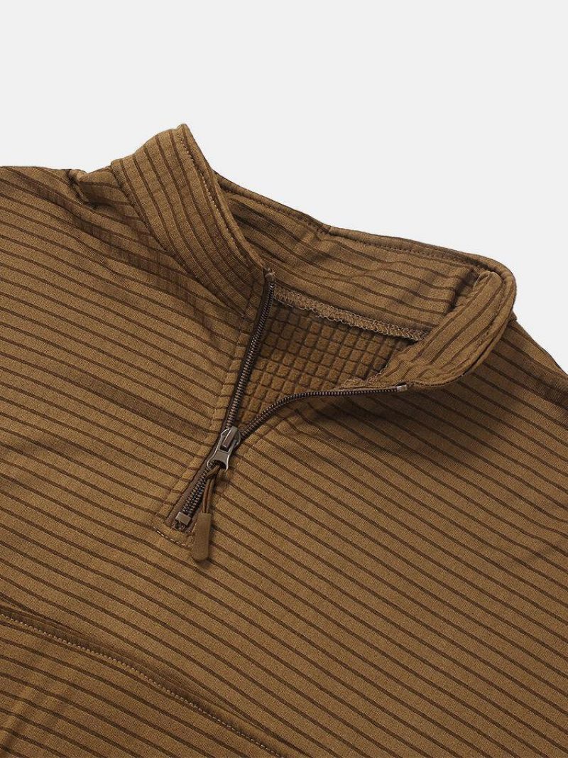 Chemises Henley Décontractées À Manches Longues Et Demi-fermeture Éclair Pour Hommes