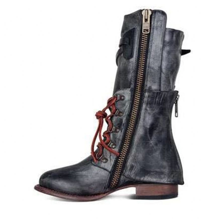 Bottes De Chevalier À Talon Carré Et Talon Bas Pour Femme 40-43