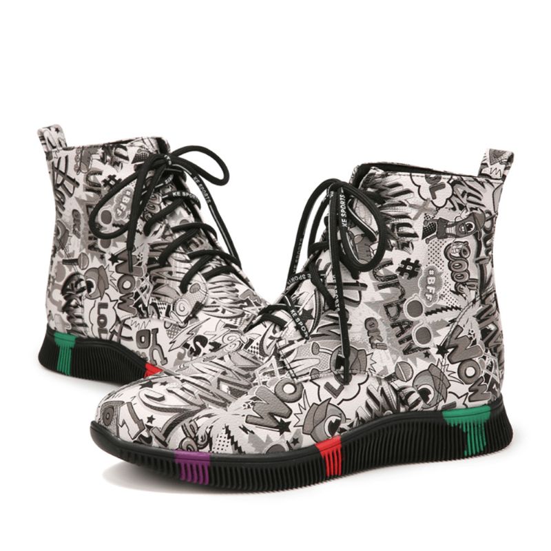 Bottes De Combat Courtes À Lacets Multicolores Pour Femmes