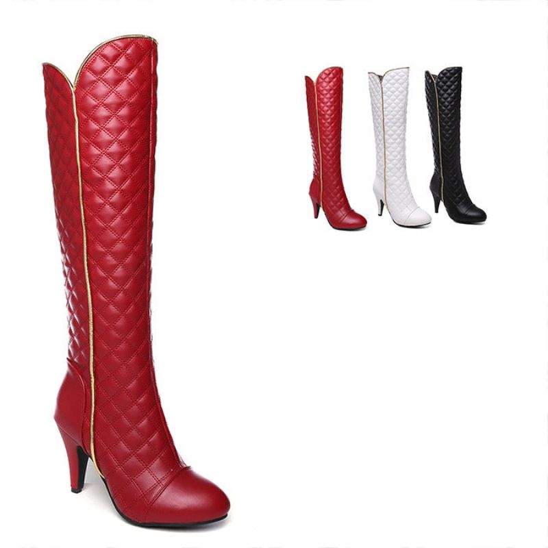 Bottes Martin Stiletto Hautes De Couleur Unie Pour Femmes