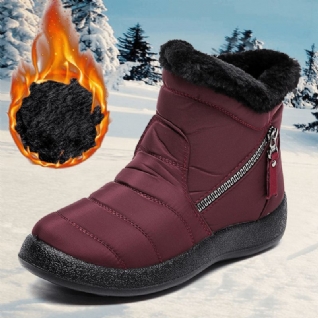 Bottes De Neige Antidérapantes Imperméables Et Chaudes À Bout Rond Pour Femmes