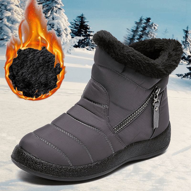 Bottes De Neige Antidérapantes Imperméables Et Chaudes À Bout Rond Pour Femmes