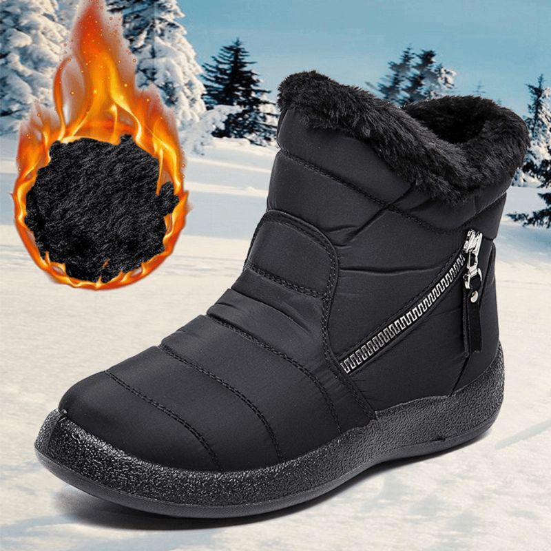 Bottes De Neige Antidérapantes Imperméables Et Chaudes À Bout Rond Pour Femmes