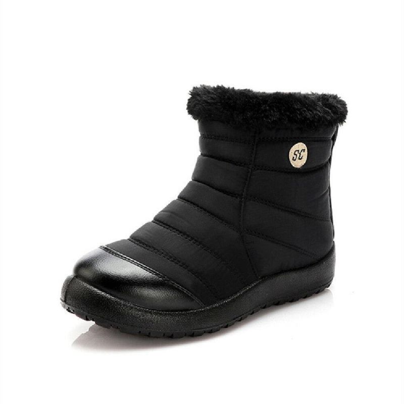 Bottes De Neige D'hiver Imperméables À Glissière Pour Femmes De Grande Taille Avec Doublure Chaude