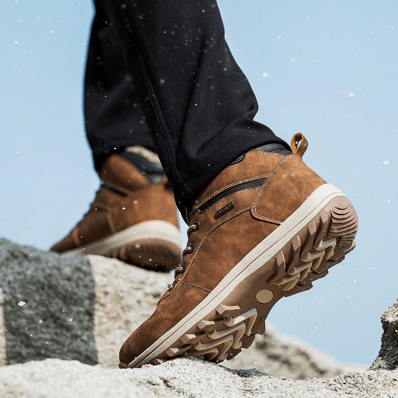 Bottes De Randonnée Antidérapantes Doublées Chaudes Imperméables Pour Hommes