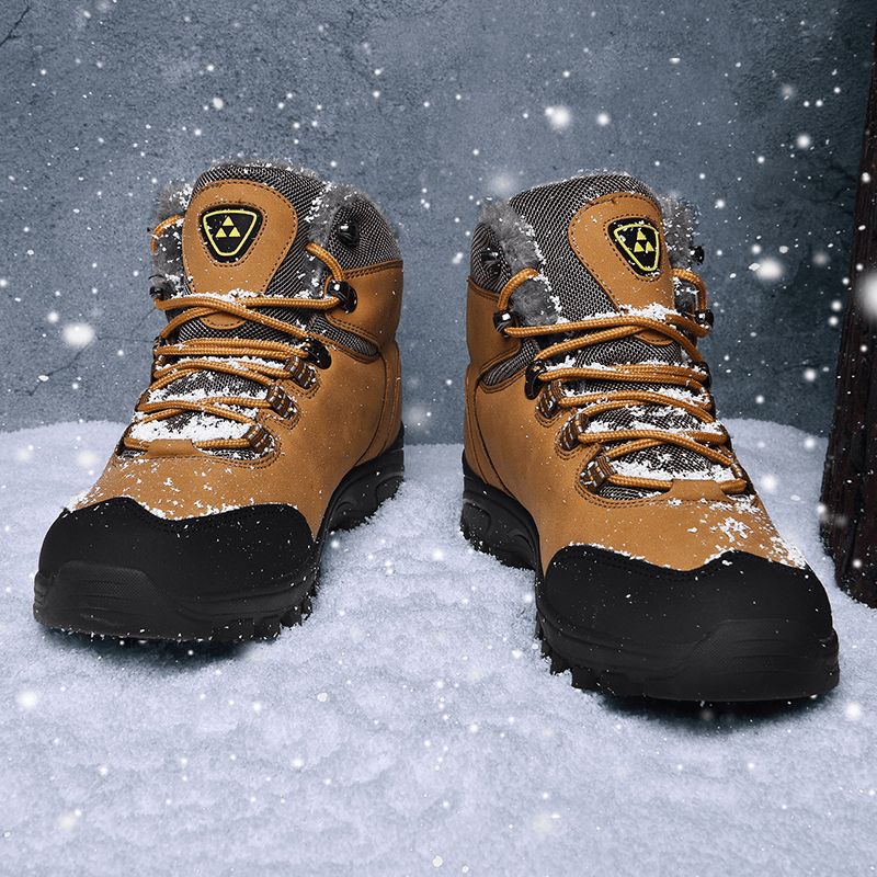 Bottes De Randonnée D'hiver Chaudes En Peluche Confortables Et Antidérapantes Pour Hommes