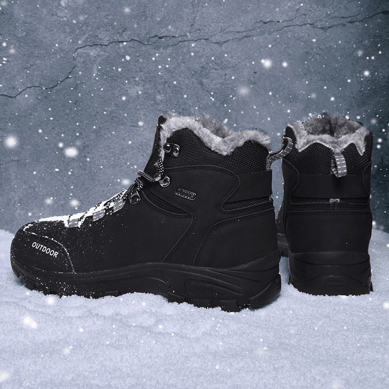 Bottes De Randonnée D'hiver Chaudes En Peluche Confortables Et Antidérapantes Pour Hommes