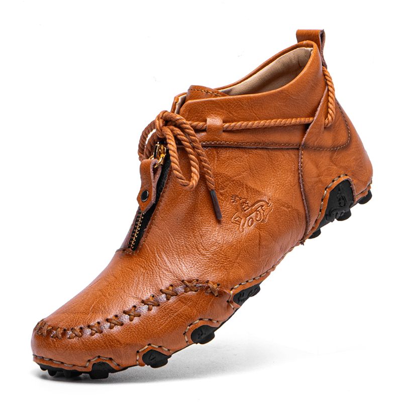 Bottines De Conduite À Lacets À Lacets Avec Fermeture À Glissière Avant Pour Hommes