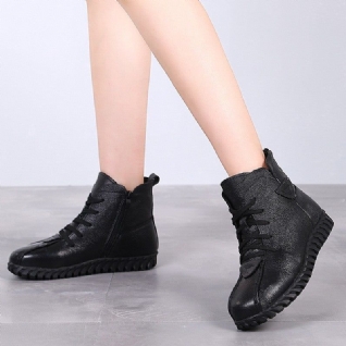 Bottines En Cuir Et Laine