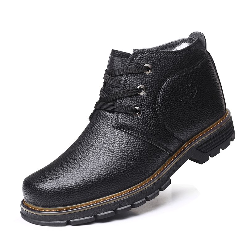 Bottines D'hiver Décontractées En Cuir Microfibre Confortables Pour Hommes