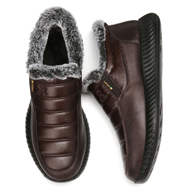 Hommes Tissu Imperméable Léger En Peluche Chaud Doux Portable Semelle Neige Bottines