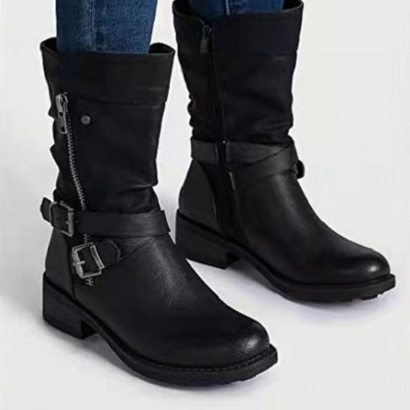 Martin Boots Commerce Extérieur Chaussures Pour Femmes De Grande Taille Ceinture Bottes Décontractées À Talons Bas