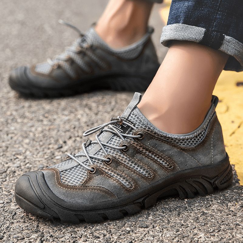 Chaussures De Plein Air Décontractées Pour Hommes En Microfibre Respirantes Et Antidérapantes