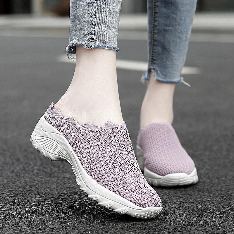 Chaussures Sans Dossier À Plateforme De Couleur Unie Pour Femmes