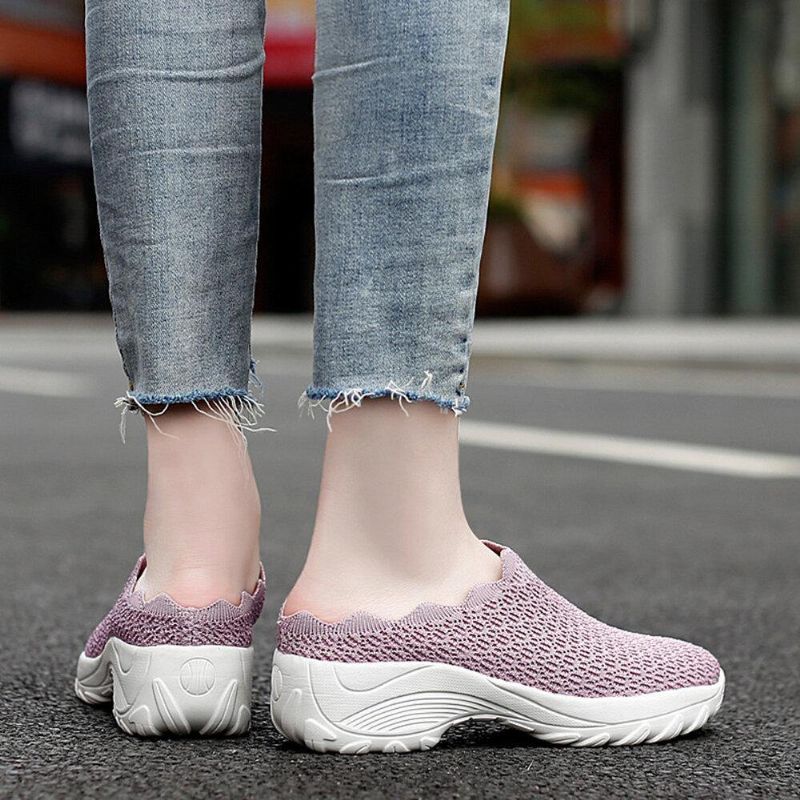 Chaussures Sans Dossier À Plateforme De Couleur Unie Pour Femmes