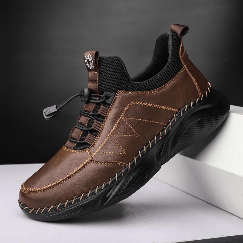 Chaussures De Sport Décontractées Légères En Cuir De Vachette Confortables Pour Hommes