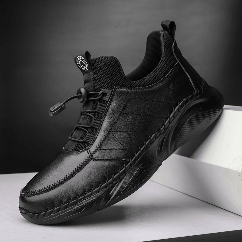 Chaussures De Sport Décontractées Légères En Cuir De Vachette Confortables Pour Hommes