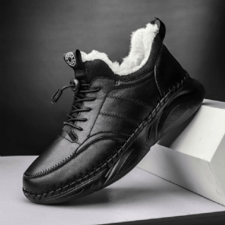 Chaussures De Sport Décontractées Légères Et Chaudes En Cuir Cousues À La Main Pour Hommes