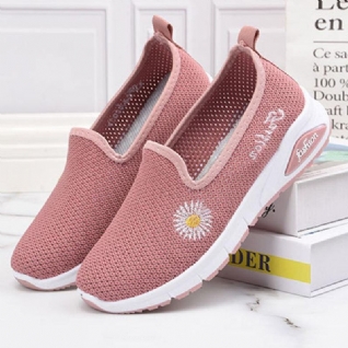 Femmes Daisy Decor Mesh Confortable Respirant Casual À Enfiler Sneakers