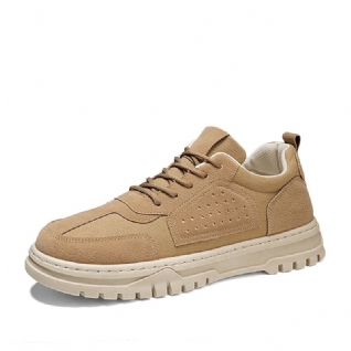 Hommes Casual Pure Color Lace-up Round Toe Antidérapant Sport Chaussures De Randonnée En Plein Air