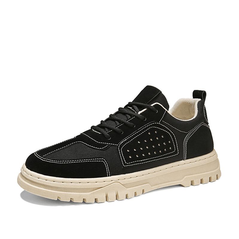 Hommes Casual Pure Color Lace-up Round Toe Antidérapant Sport Chaussures De Randonnée En Plein Air