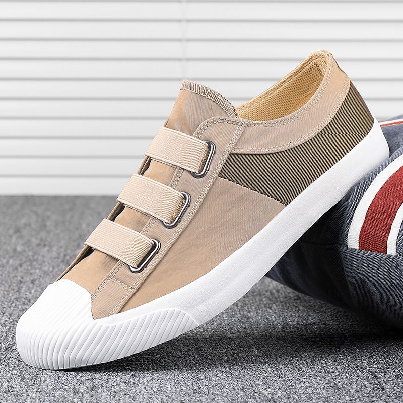 Hommes Colorblock Comfy Respirant Elastic Band À Enfiler Casual Daily Canvas Sneakers