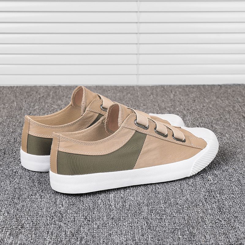 Hommes Colorblock Comfy Respirant Elastic Band À Enfiler Casual Daily Canvas Sneakers