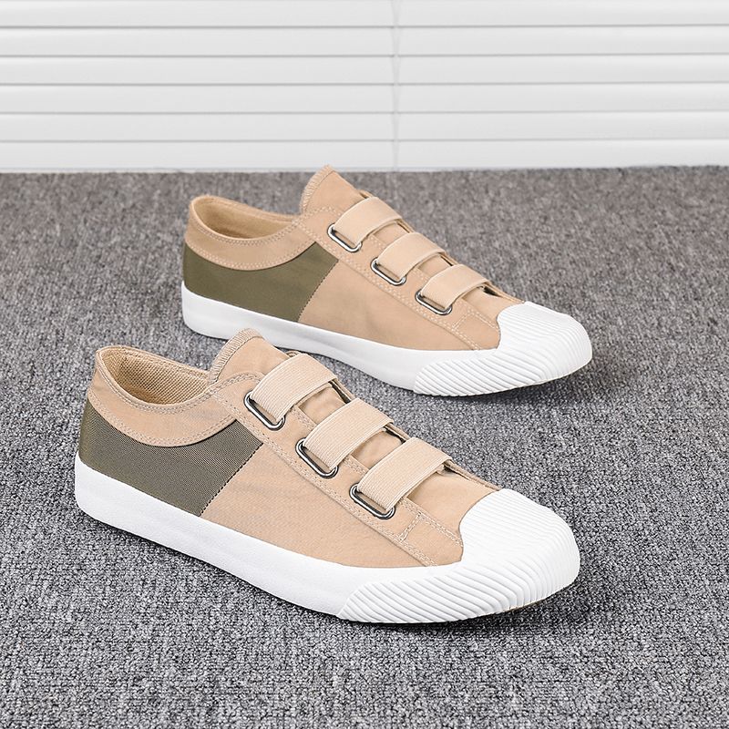 Hommes Colorblock Comfy Respirant Elastic Band À Enfiler Casual Daily Canvas Sneakers