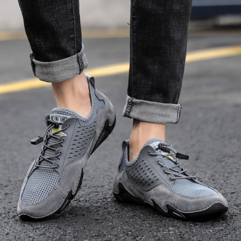 Hommes Mesh Respirant Bande Élastique Antidérapant Confortable Sports Casual Chaussures