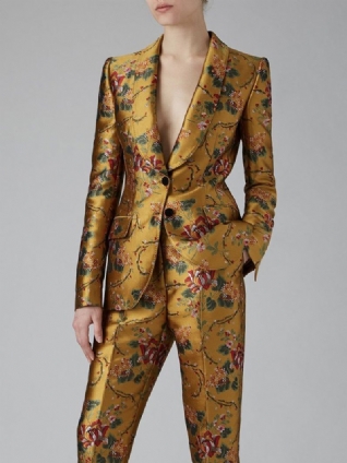 Blazer À Manches Longues À Fleurs Urbaines De Coupe Régulière