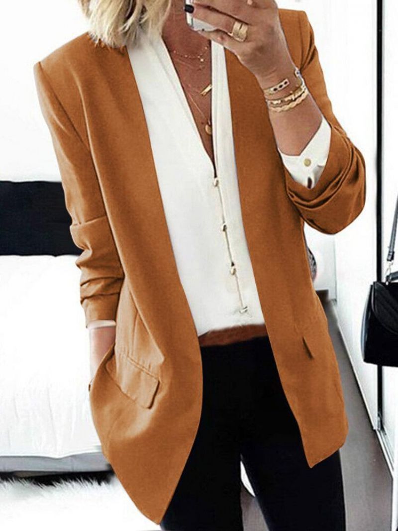 Femmes Ol Classique V-neck Brief Style Business Casual Blazer Avec Poche