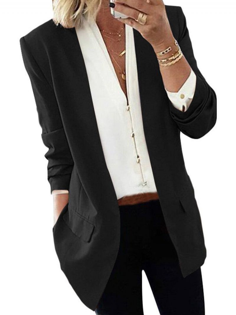 Femmes Ol Classique V-neck Brief Style Business Casual Blazer Avec Poche