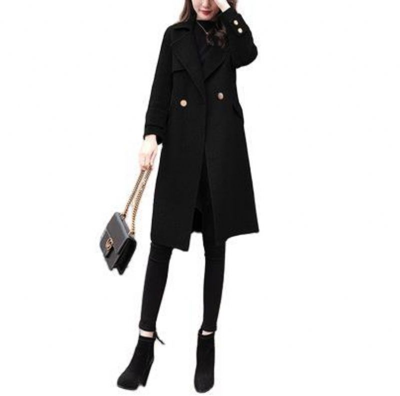 Manteau Femme Mi-long En Laine Style Hepburn