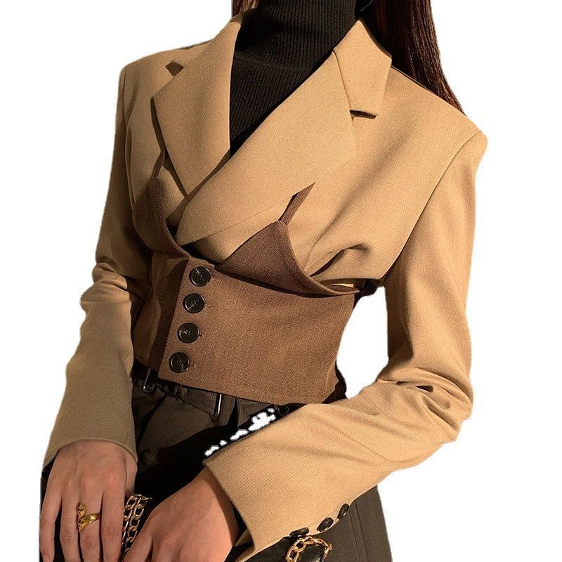 Veste De Costume Courte Française Femme Printemps Et Automne Sens Du Design Niche