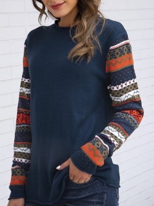 Pull À Manches Longues Bleu Violacé Shift Ethnic