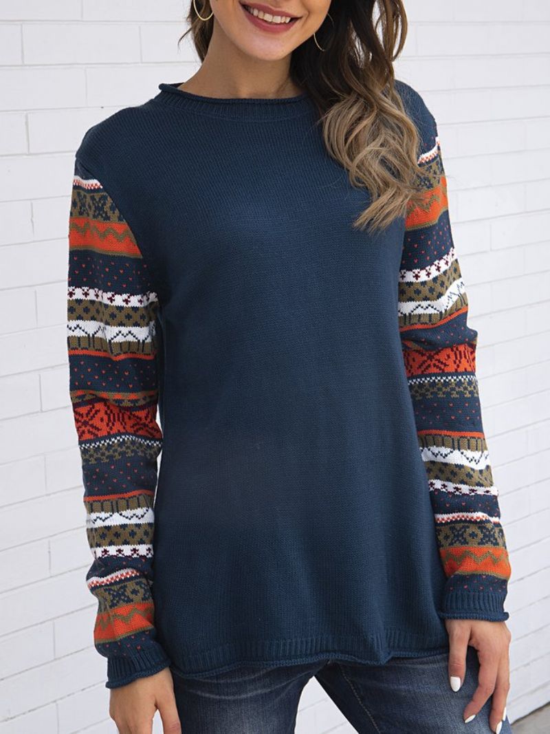 Pull À Manches Longues Bleu Violacé Shift Ethnic