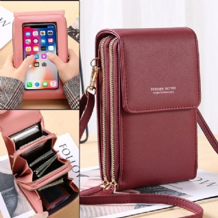 Femmes 6.5 Pouces Écran Tactile Sac Rfid Pochette Carte Sac Grande Capacité Multi-poches Bandoulière Téléphone Sac