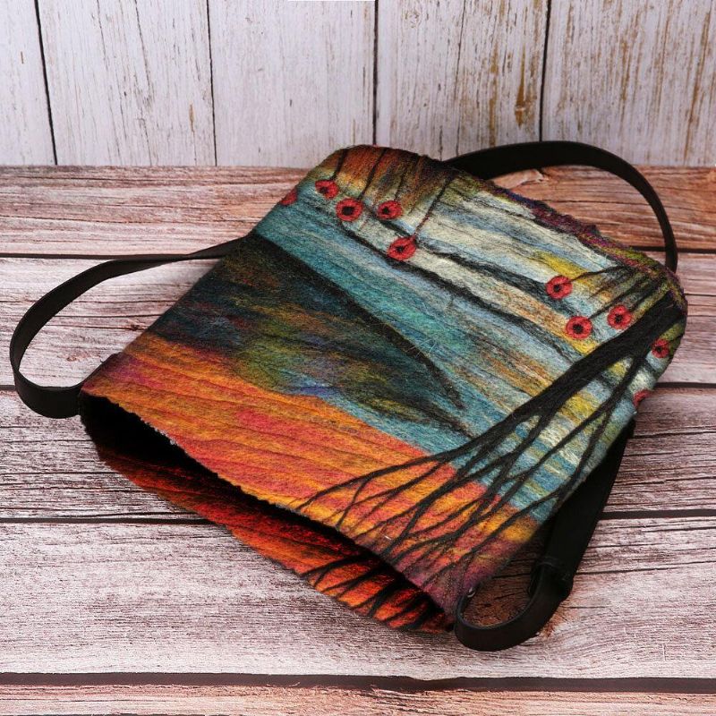 Femmes Agneau Cheveux Automne Scène Naturelle Coloré Bricolage Sac À Bandoulière Sac À Bandoulière