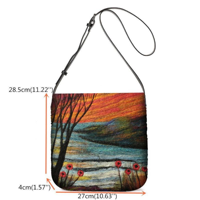 Femmes Agneau Cheveux Automne Scène Naturelle Coloré Bricolage Sac À Bandoulière Sac À Bandoulière