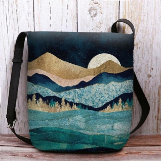 Femmes Felt Mountain Treetop Landscape Print Bag Sac À Bandoulière Sac À Bandoulière