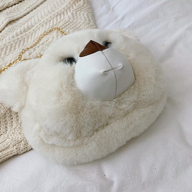 Femmes Mignon Ours En Peluche Chaînes Sac À Bandoulière Sac À Bandoulière