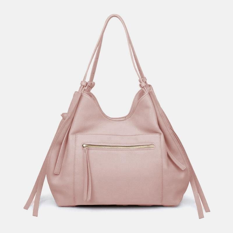 Femmes Pu Cuir Anti-vol Sac À Bandoulière Vintage Grande Capacité Sac À Bandoulière Sac À Main Fourre-tout