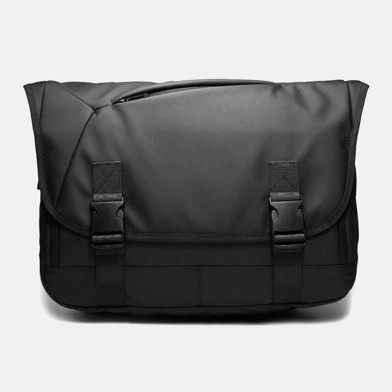 Hommes Pvc Étanche Grande Capacité Sac À Bandoulière Multifonction 15.6 Pouces Porte-documents Pour Ordinateur Portable Messenger Sac À Bandoulière