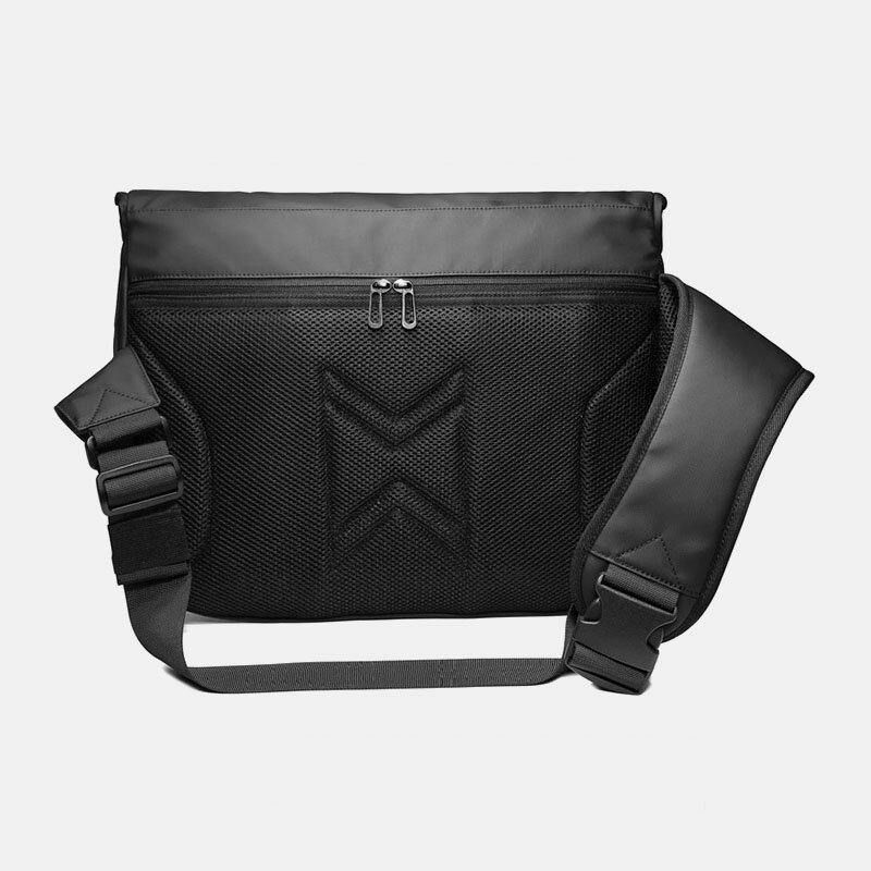 Hommes Pvc Étanche Grande Capacité Sac À Bandoulière Multifonction 15.6 Pouces Porte-documents Pour Ordinateur Portable Messenger Sac À Bandoulière