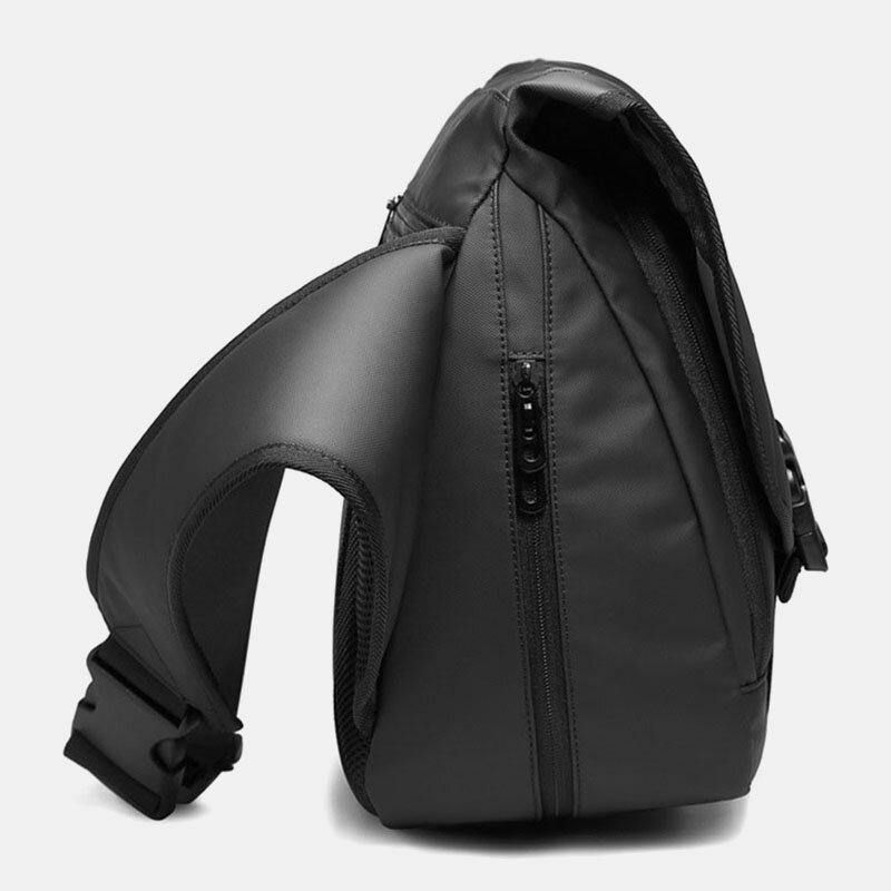 Hommes Pvc Étanche Grande Capacité Sac À Bandoulière Multifonction 15.6 Pouces Porte-documents Pour Ordinateur Portable Messenger Sac À Bandoulière