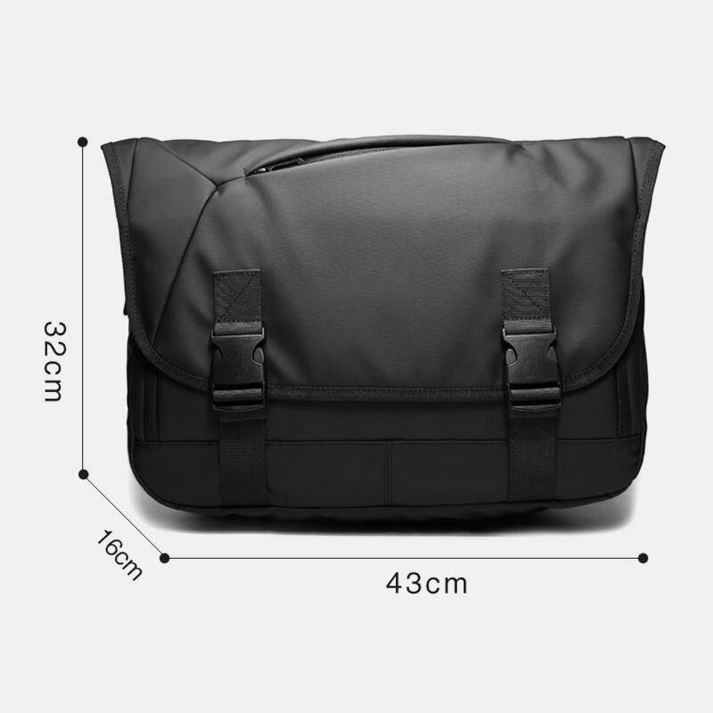 Hommes Pvc Étanche Grande Capacité Sac À Bandoulière Multifonction 15.6 Pouces Porte-documents Pour Ordinateur Portable Messenger Sac À Bandoulière