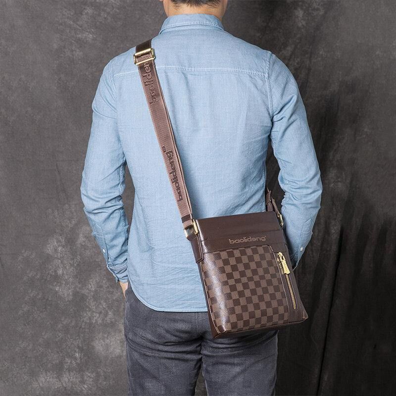 Sac À Bandoulière Antivol En Cuir De Vache Véritable Pour Hommes