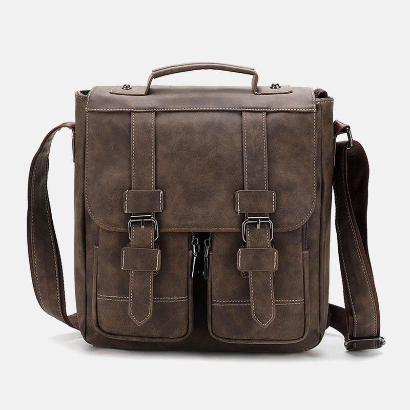 Sac À Bandoulière Multifonction Rétro Multi-poches En Simili Cuir Pour Homme Sac À Bandoulière Sac De Voyage