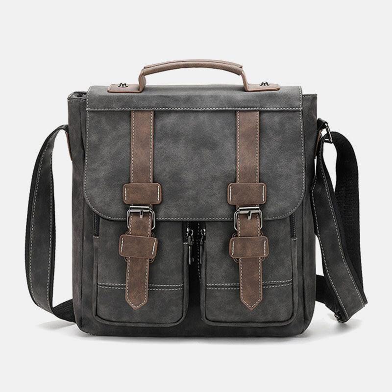 Sac À Bandoulière Multifonction Rétro Multi-poches En Simili Cuir Pour Homme Sac À Bandoulière Sac De Voyage